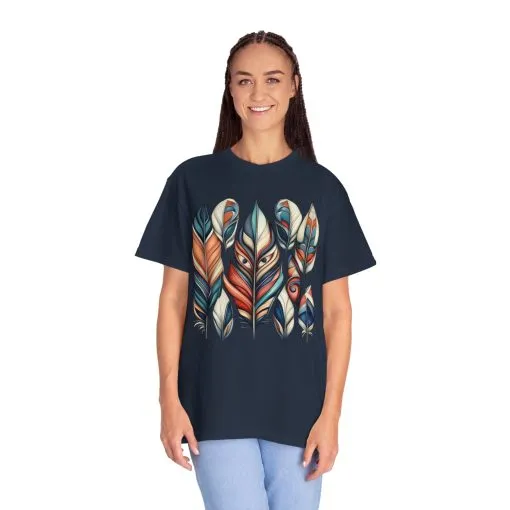 Bohemian Feathers Unisex T-Shirt - Artistic Nature Design - Image 63