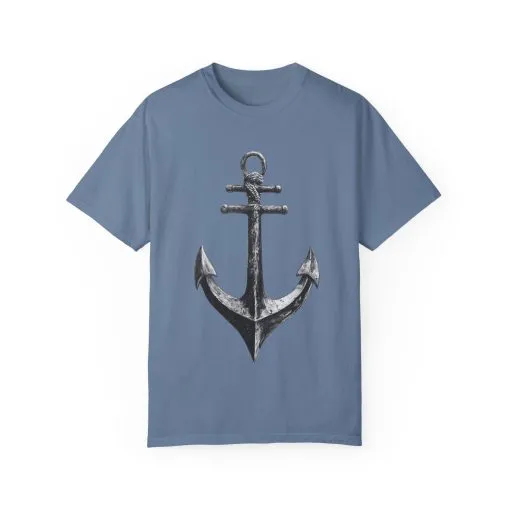 Nautical Anchor Unisex Garment-Dyed T-shirt | Casual Marine Style Wear - Image 25