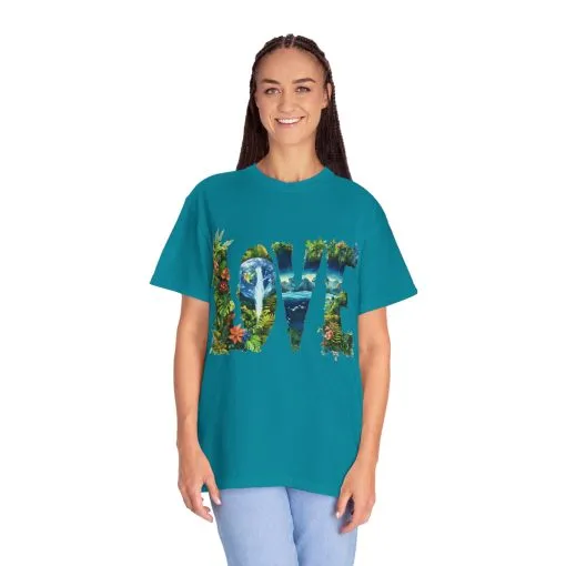 Garment-Dyed Love T-Shirt | Nature-Inspired Unisex Tee - Image 24