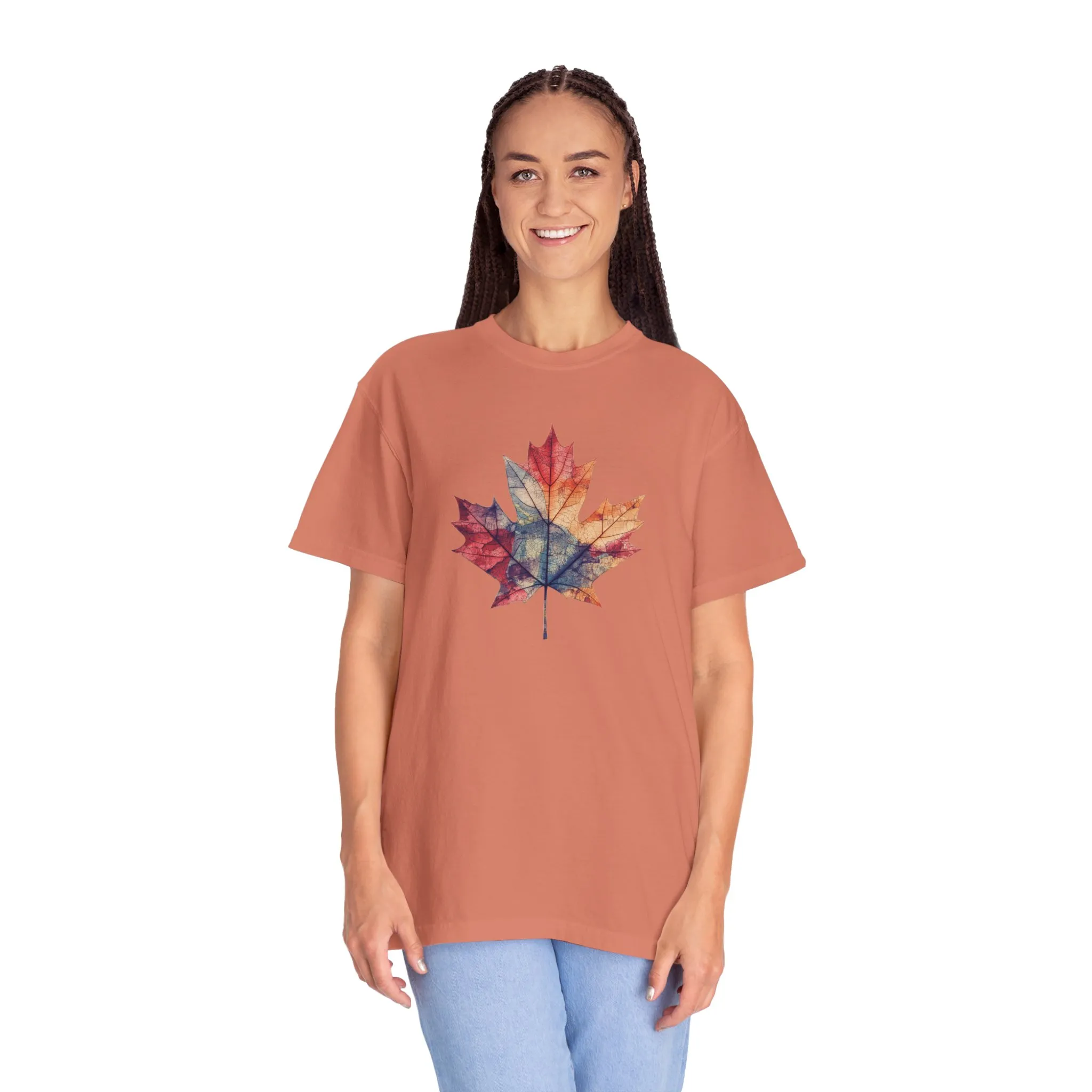 Autumn Maple Leaf Unisex Garment-Dyed T-Shirt - Image 8