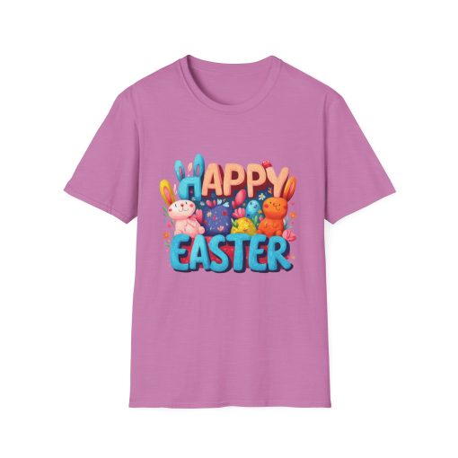 Happy Easter Unisex Softstyle T-Shirt - Fun Spring Bunny Design - Image 56