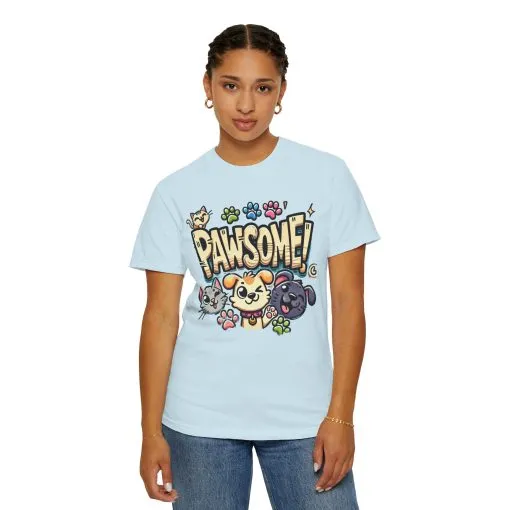 Pawsome Garment-Dyed T-Shirt for Animal Lovers - Image 43