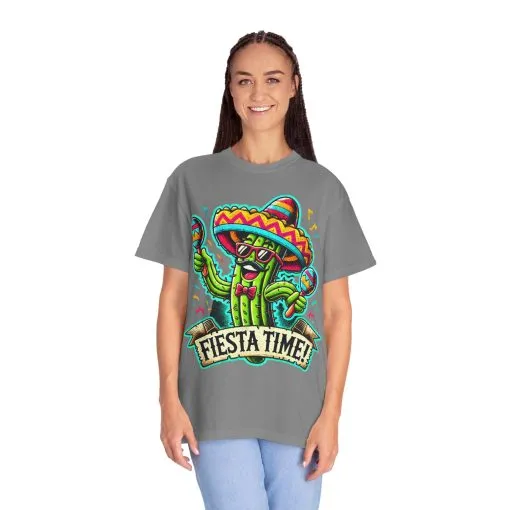 Fiesta Time Cactus T-Shirt - Unisex Garment-Dyed Tee for Celebration Lovers - Image 16