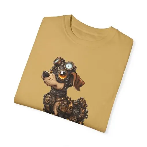 Steampunk Dog Unisex Garment-Dyed T-Shirt - Image 2