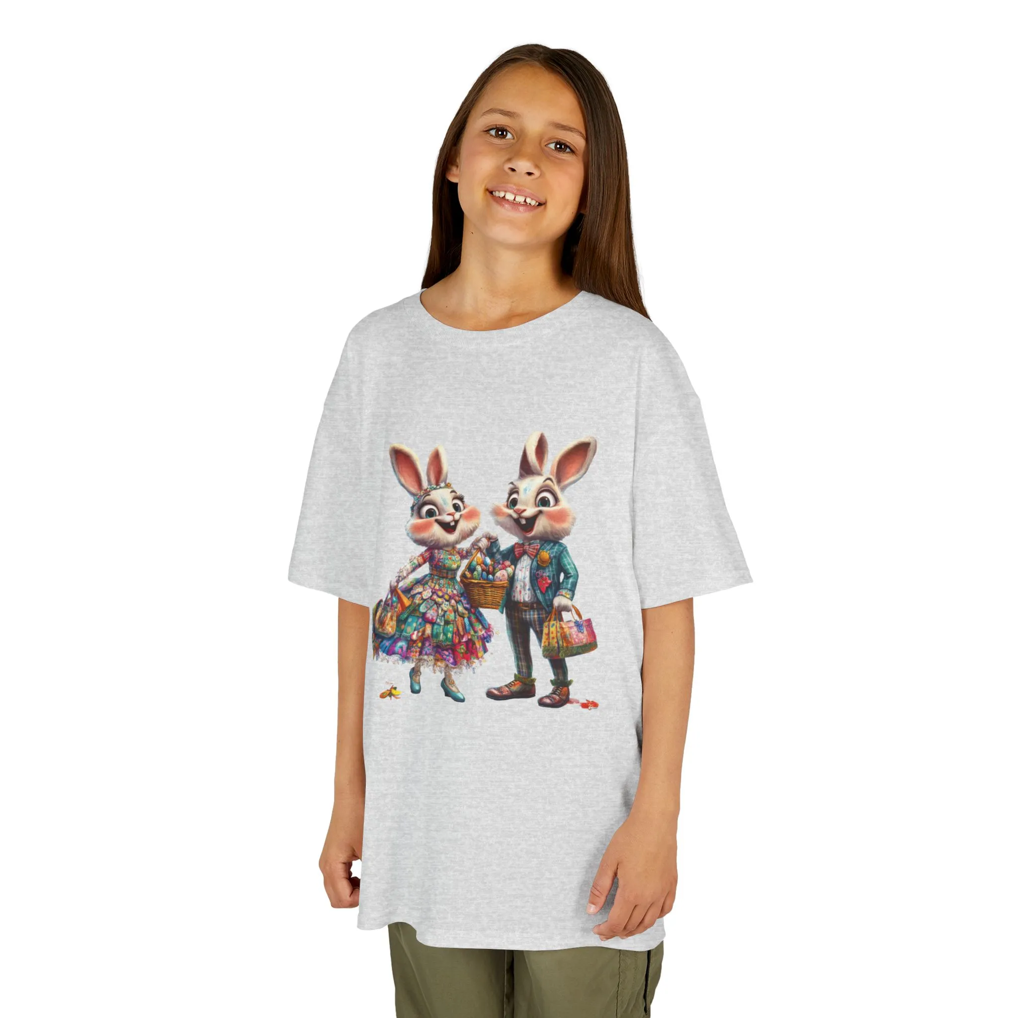 Adorable Bunny Couple Kids Tee - Perfect for Easter Celebrations - Image 9