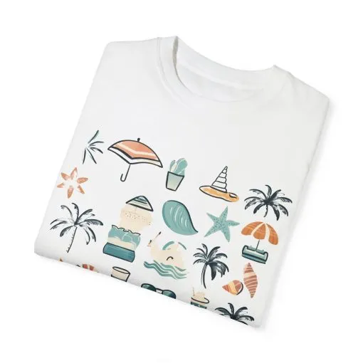 Beach Vibes Unisex Garment-Dyed T-Shirt | Summer Fun Graphic Tee - Image 6