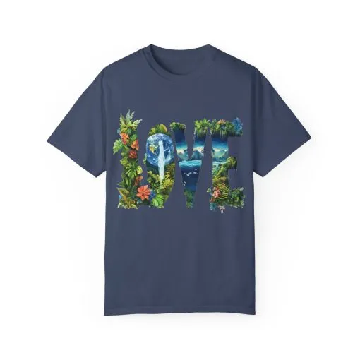 Garment-Dyed Love T-Shirt | Nature-Inspired Unisex Tee - Image 29