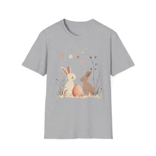 Spring Bunny Love Unisex Softstyle T-Shirt - Cute Floral Design for Easter Celebrations - Image 13