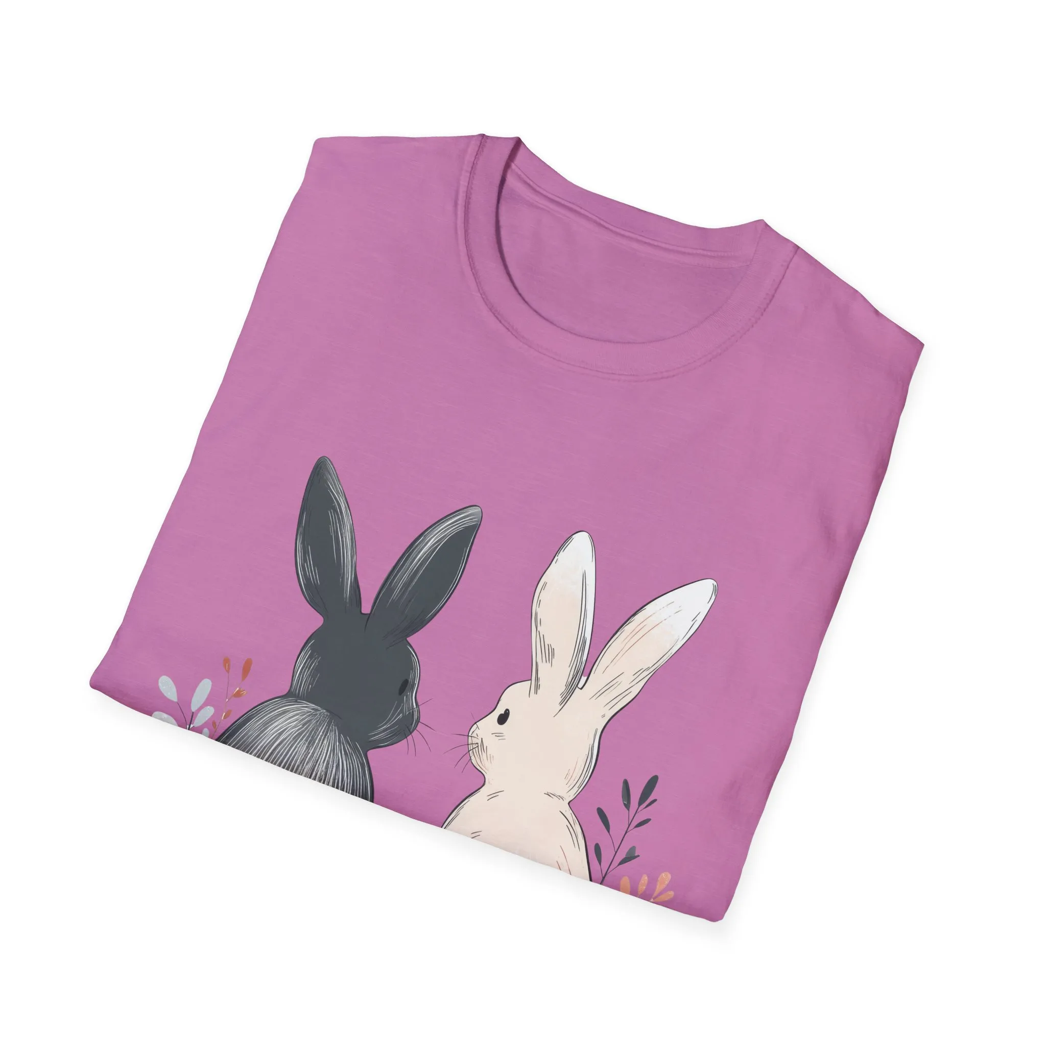 Cute Bunny Love Unisex Softstyle T-Shirt for Easter Celebrations - Image 53