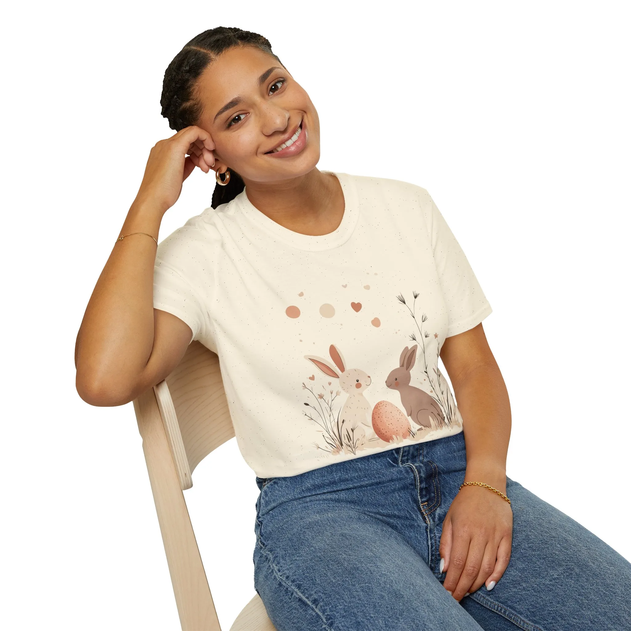 Spring Bunny Love Unisex Softstyle T-Shirt - Cute Floral Design for Easter Celebrations - Image 20