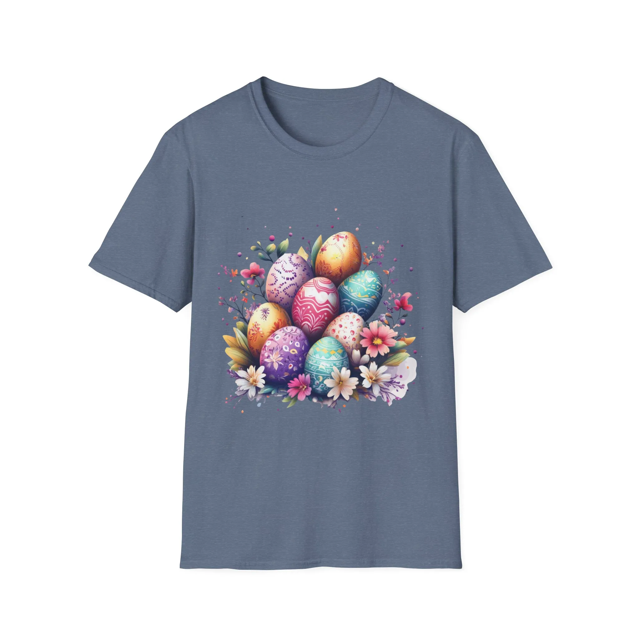 Easter Egg Floral Unisex Softstyle T-Shirt - Vibrant Spring Design - Image 41