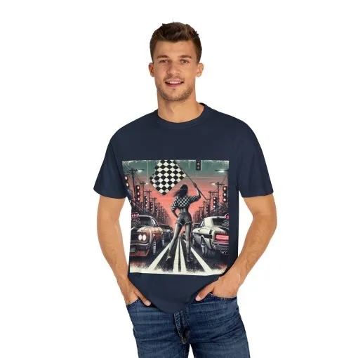 Retro Racing Flag T-Shirt - Unisex Garment-Dyed Tee for Car Enthusiasts - Image 19