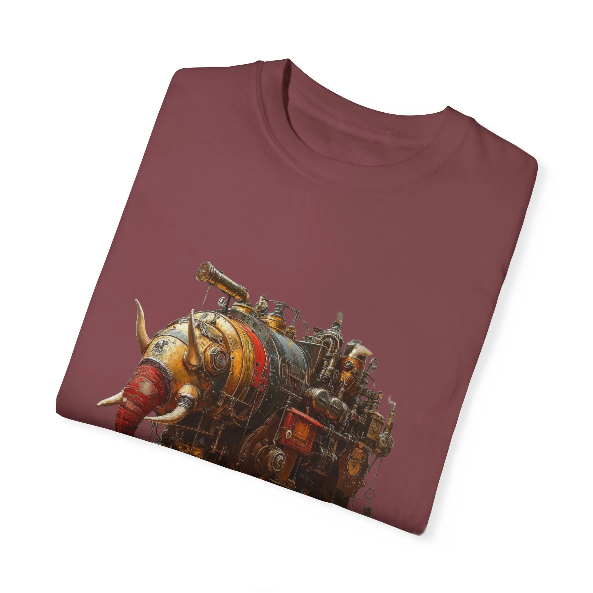 Vintage Steampunk Elephant T-Shirt - Unisex Garment-Dyed Tee - Image 26