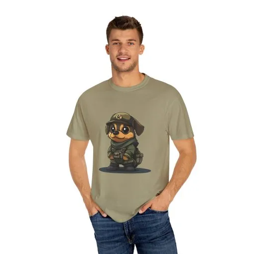 Cute Military Dog Graphic Unisex T-Shirt - Image 11