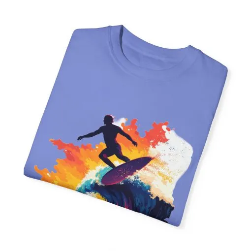 Surfing Sunset Unisex Garment-Dyed T-Shirt - Image 2