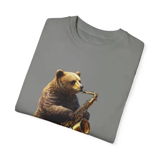 Jazz Bear Unisex Garment-Dyed T-Shirt - Image 26