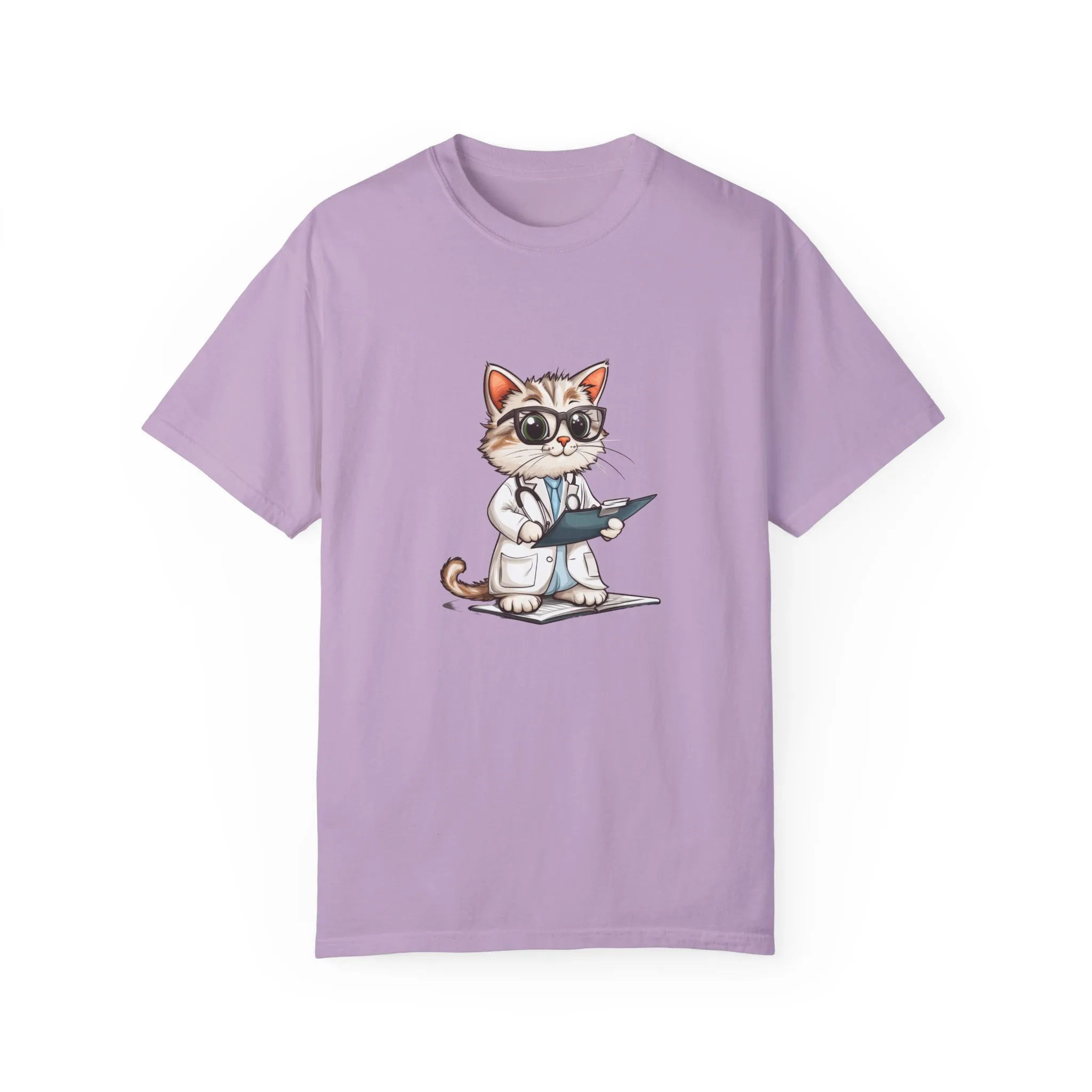 Funny Cat Doctor Unisex Garment-Dyed T-Shirt - Image 56