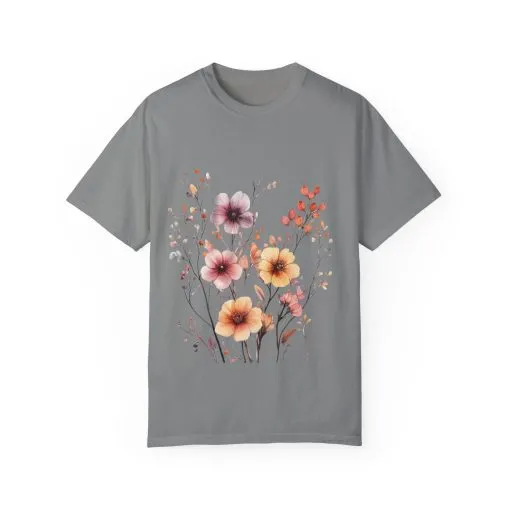 Floral Garden Unisex Garment-Dyed T-Shirt - Perfect for Spring and Casual Wear - Image 29