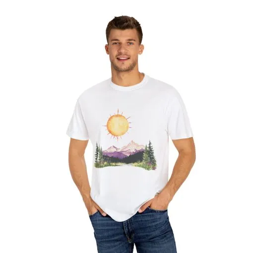Sunrise Mountain Unisex T-shirt - Nature Lovers Tee - Image 4