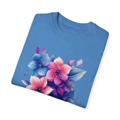 Floral Vibe Unisex Garment-Dyed T-Shirt | Comfortable, Stylish Tee for Nature Lovers - Image 22