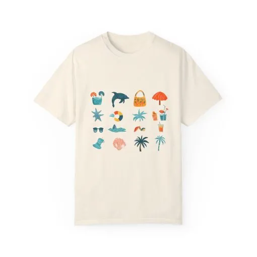 Tropical Vibes Unisex Garment-Dyed T-Shirt | Beach Life Design - Image 5