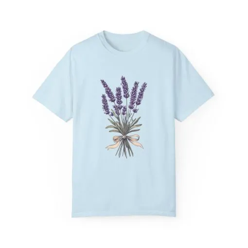 Lavender Bouquet Unisex Garment-Dyed T-Shirt - Nature-Inspired Tee for Relaxation and Everyday Comfort - Image 21