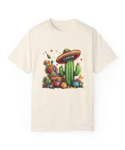 Vibrant Cactus Fiesta T-Shirt - Unisex Garment-Dyed Tee for Summer Celebrations