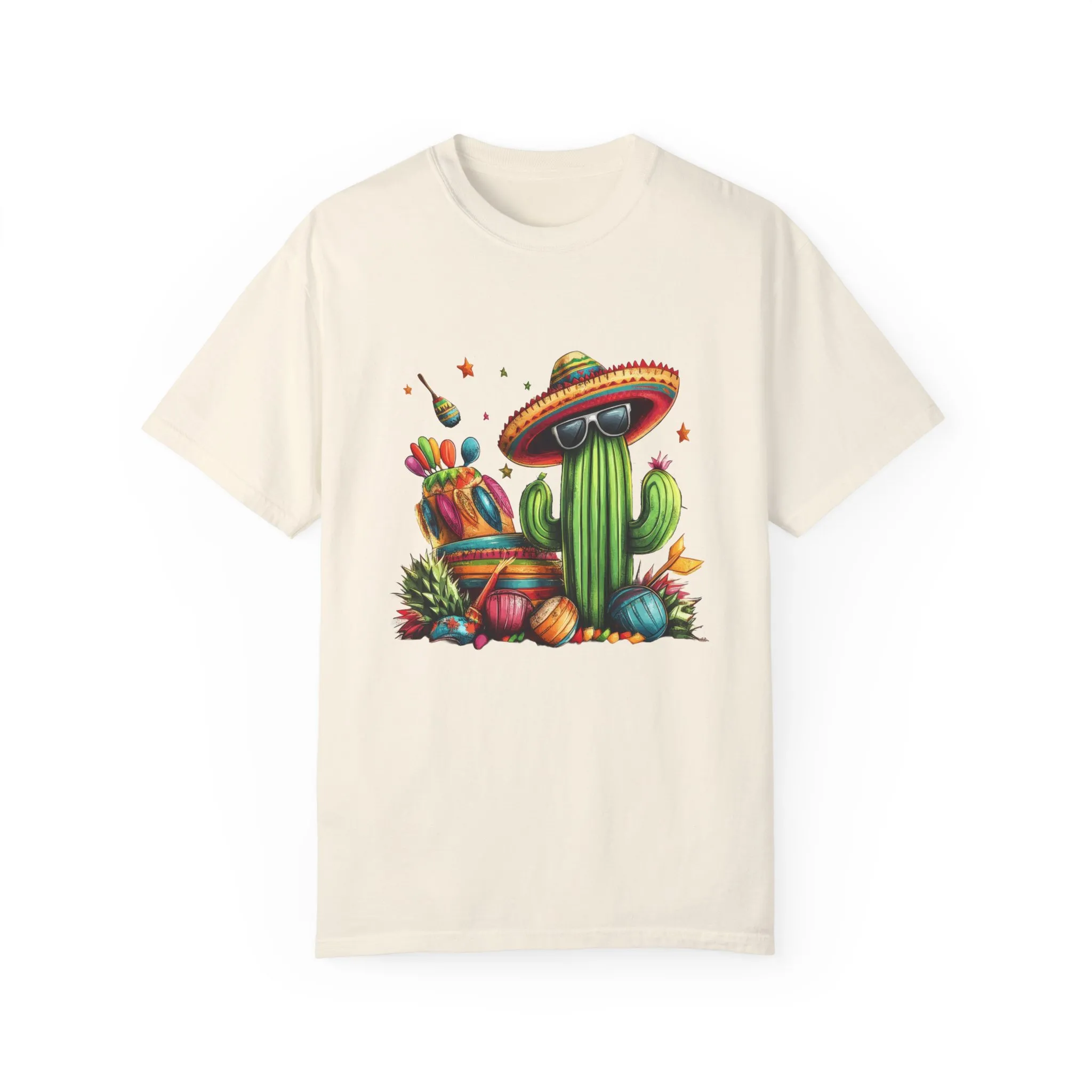 Vibrant Cactus Fiesta T-Shirt - Unisex Garment-Dyed Tee for Summer Celebrations