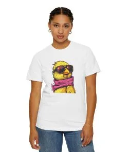 Cool Chick Unisex Garment-Dyed T-Shirt - Fun Bird Design