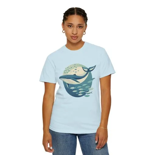 Whale Watching Unisex Garment-Dyed T-Shirt | Ocean Lover's Tee - Image 4