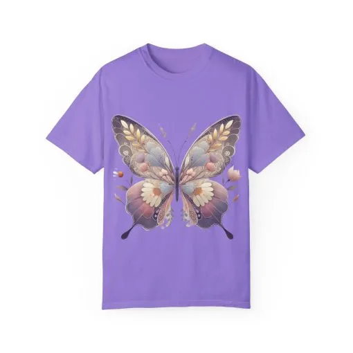Butterfly Wings Unisex Garment-Dyed T-Shirt - Nature-Inspired Design - Image 25