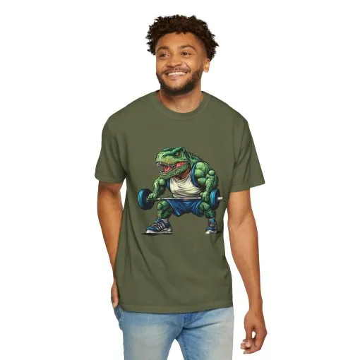 Gym Dinosaur Unisex Garment-Dyed T-Shirt - Fitness Tee for Workout Enthusiasts - Image 13