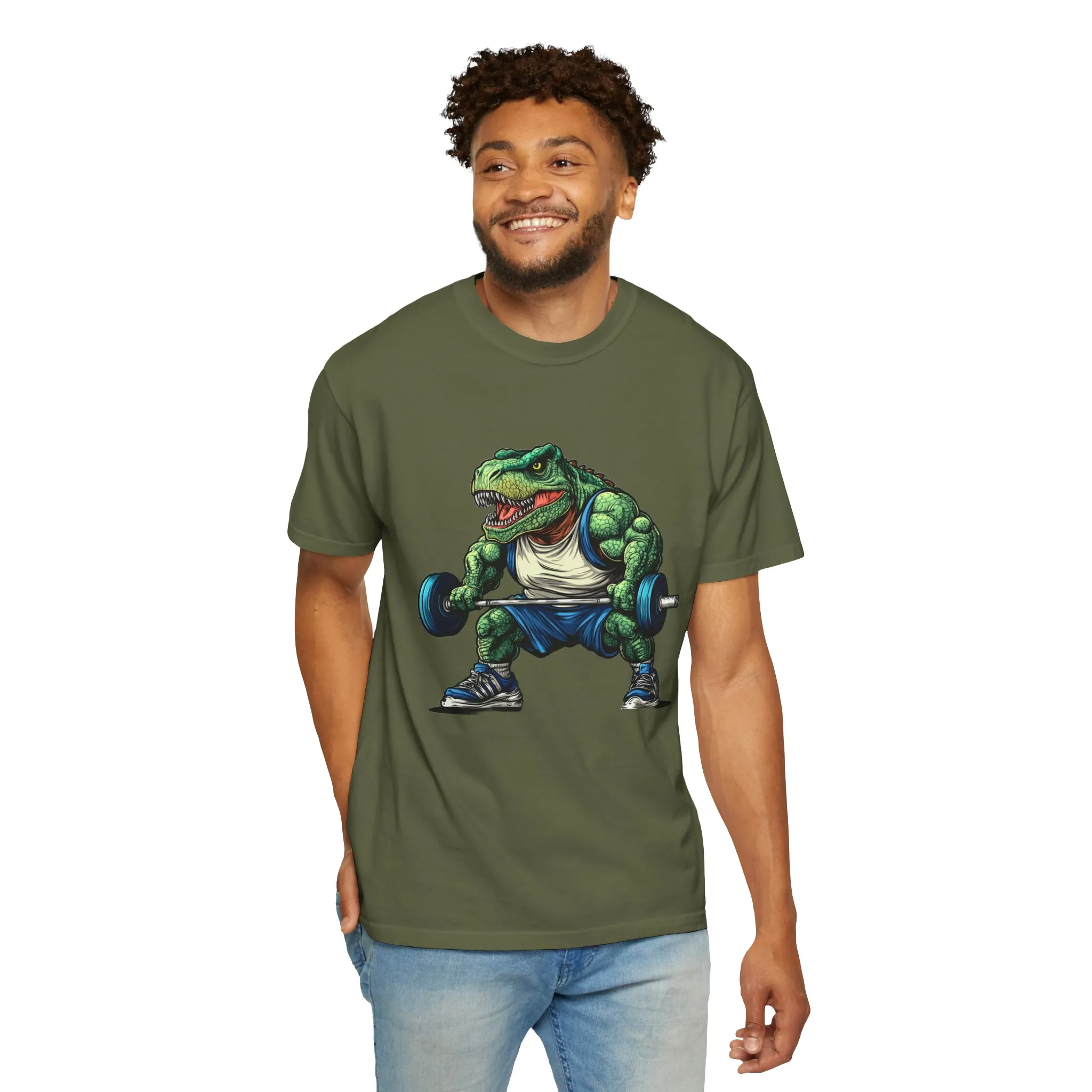 Gym Dinosaur Unisex Garment-Dyed T-Shirt - Fitness Tee for Workout Enthusiasts - Image 13