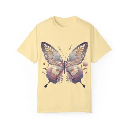 Butterfly Wings Unisex Garment-Dyed T-Shirt - Nature-Inspired Design - Image 13