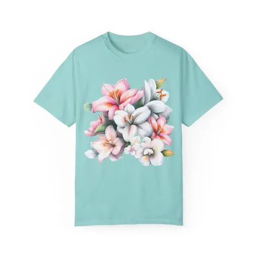 Floral Elegance Unisex Garment-Dyed T-Shirt - Perfect for Spring Celebrations - Image 21