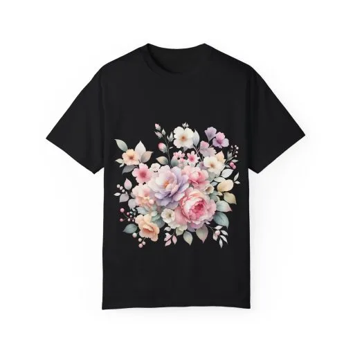 Floral Bliss Unisex Garment-Dyed T-Shirt – Perfect for Spring Celebrations and Everyday Wear - Image 41