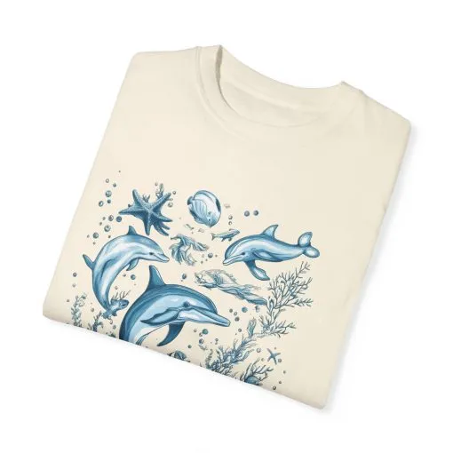 Sustainable marine life t-shirt with detailed ocean artwork