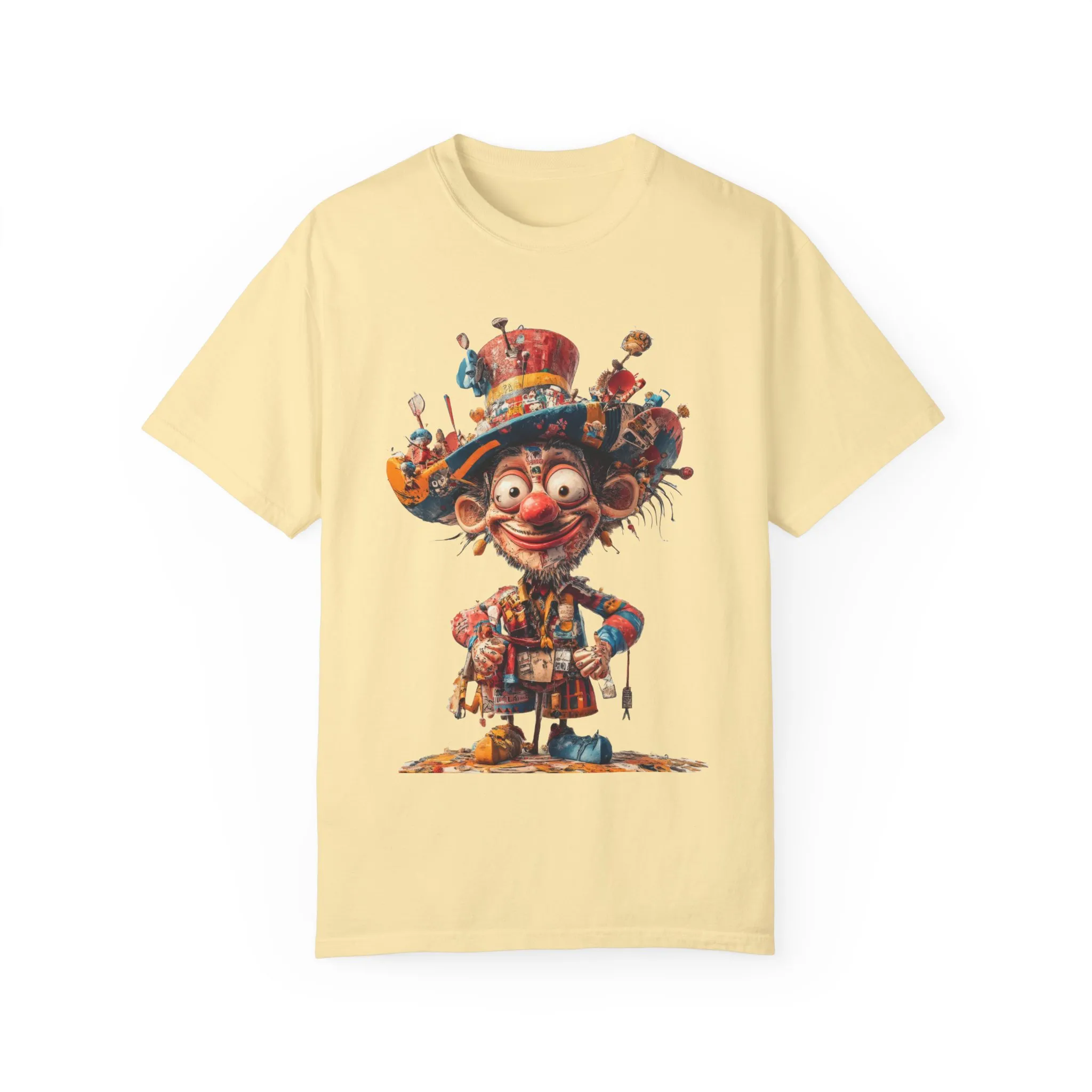 Whimsical Artist Unisex Garment-Dyed T-Shirt - Colorful Character Design