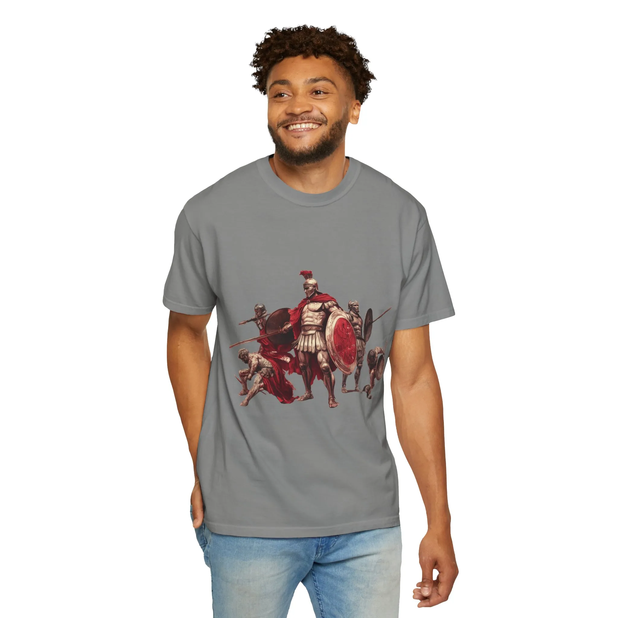 Warrior Spirit Unisex Garment-Dyed T-Shirt - Bold Roman Gladiator Design - Image 24
