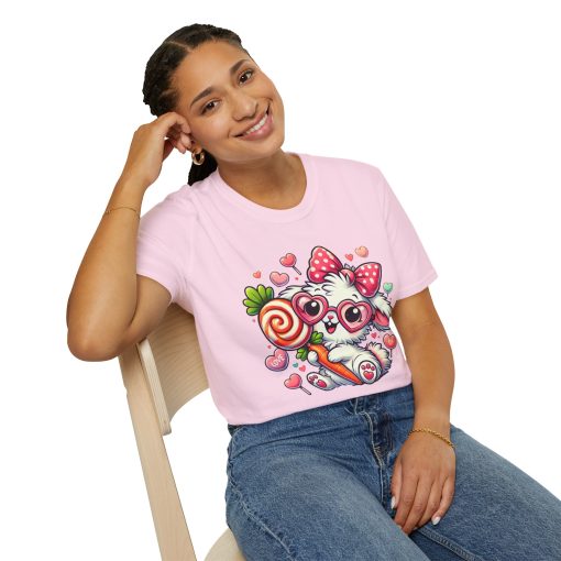 Cute Bunny Love Unisex Softstyle T-Shirt - Perfect for Valentine's Day and Spring Celebrations - Image 60