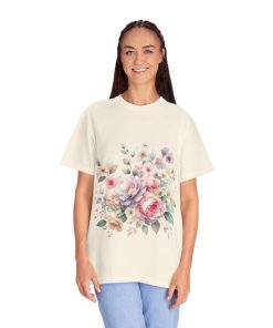 Floral Bliss Unisex Garment-Dyed T-Shirt – Perfect for Spring Celebrations and Everyday Wear