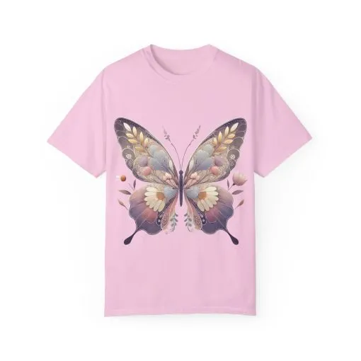 Butterfly Wings Unisex Garment-Dyed T-Shirt - Nature-Inspired Design - Image 29