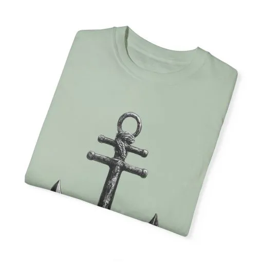 Nautical Anchor Unisex Garment-Dyed T-shirt | Casual Marine Style Wear - Image 10