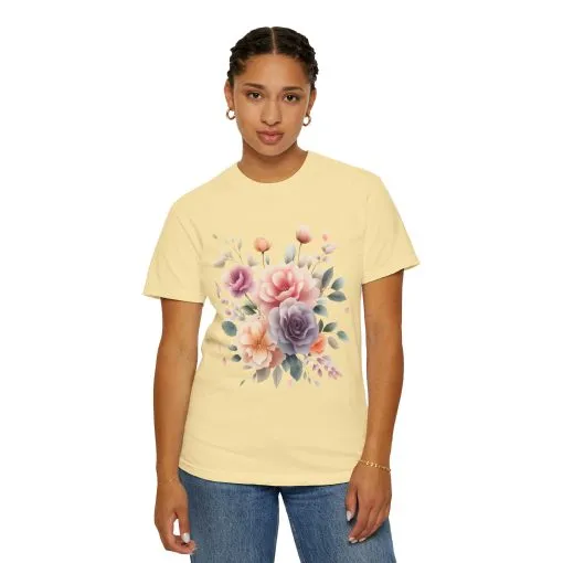 Floral Garden Unisex Garment-Dyed T-Shirt | Soft and Stylish Tee for Spring and Summer Occasions - Image 11
