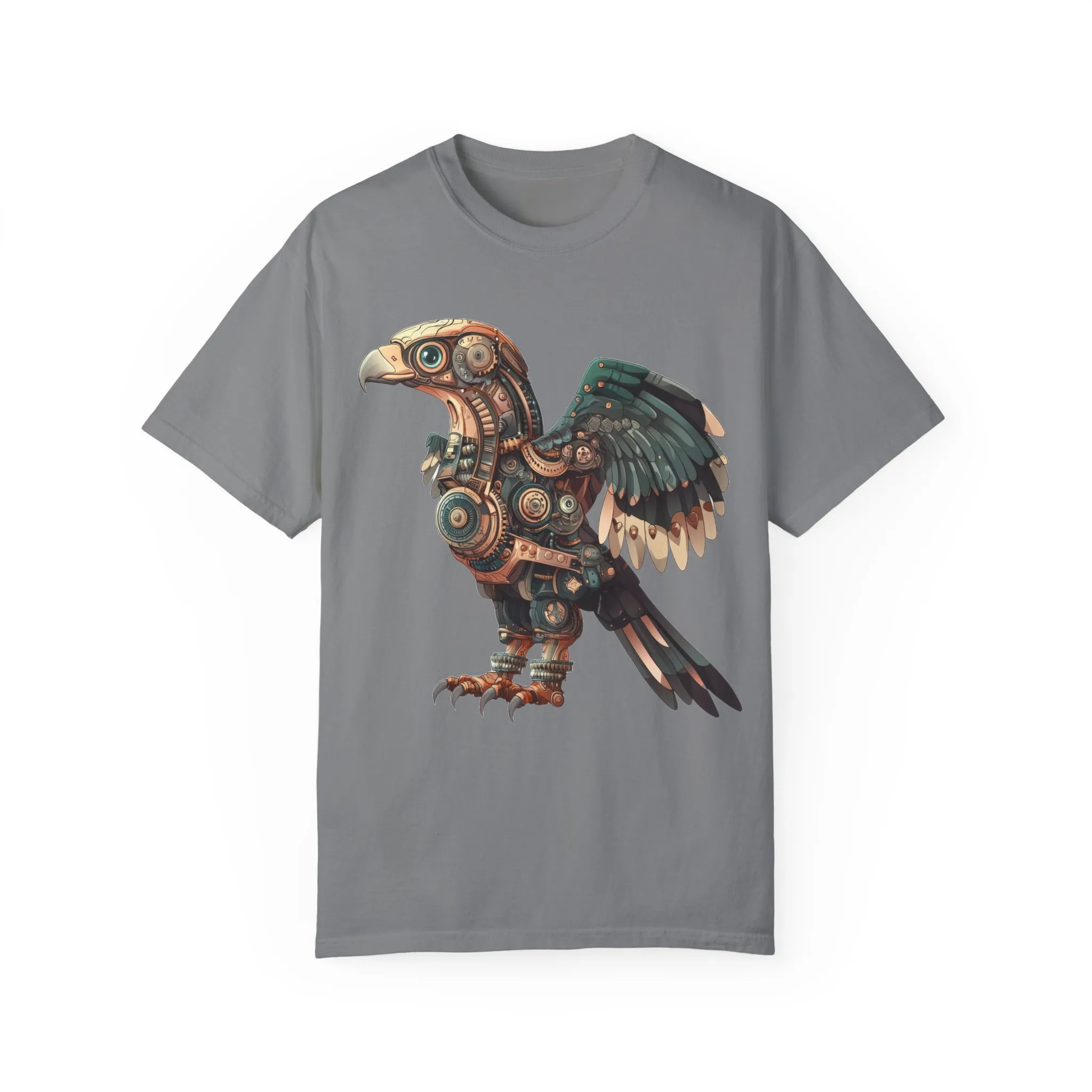 Steampunk Mechanical Bird Unisex Garment-Dyed T-Shirt - Image 29