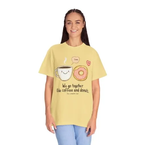 Coffee and Donuts Love Unisex T-Shirt | Cute Foodie Gift | Perfect for Valentine's Day & Everyday Wear - Image 19