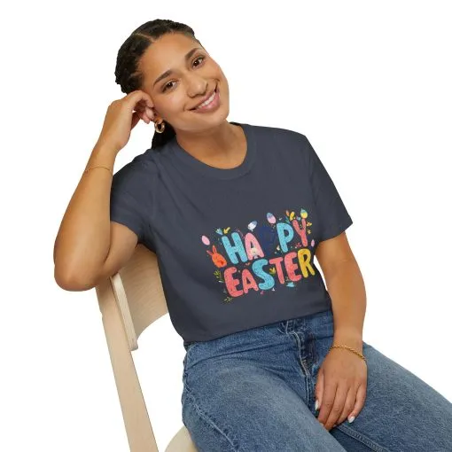 Happy Easter Unisex Softstyle T-Shirt - Vibrant Seasonal Tee for Spring Celebrations - Image 49