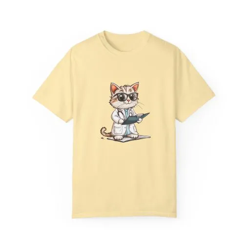 Funny Cat Doctor Unisex Garment-Dyed T-Shirt - Image 18