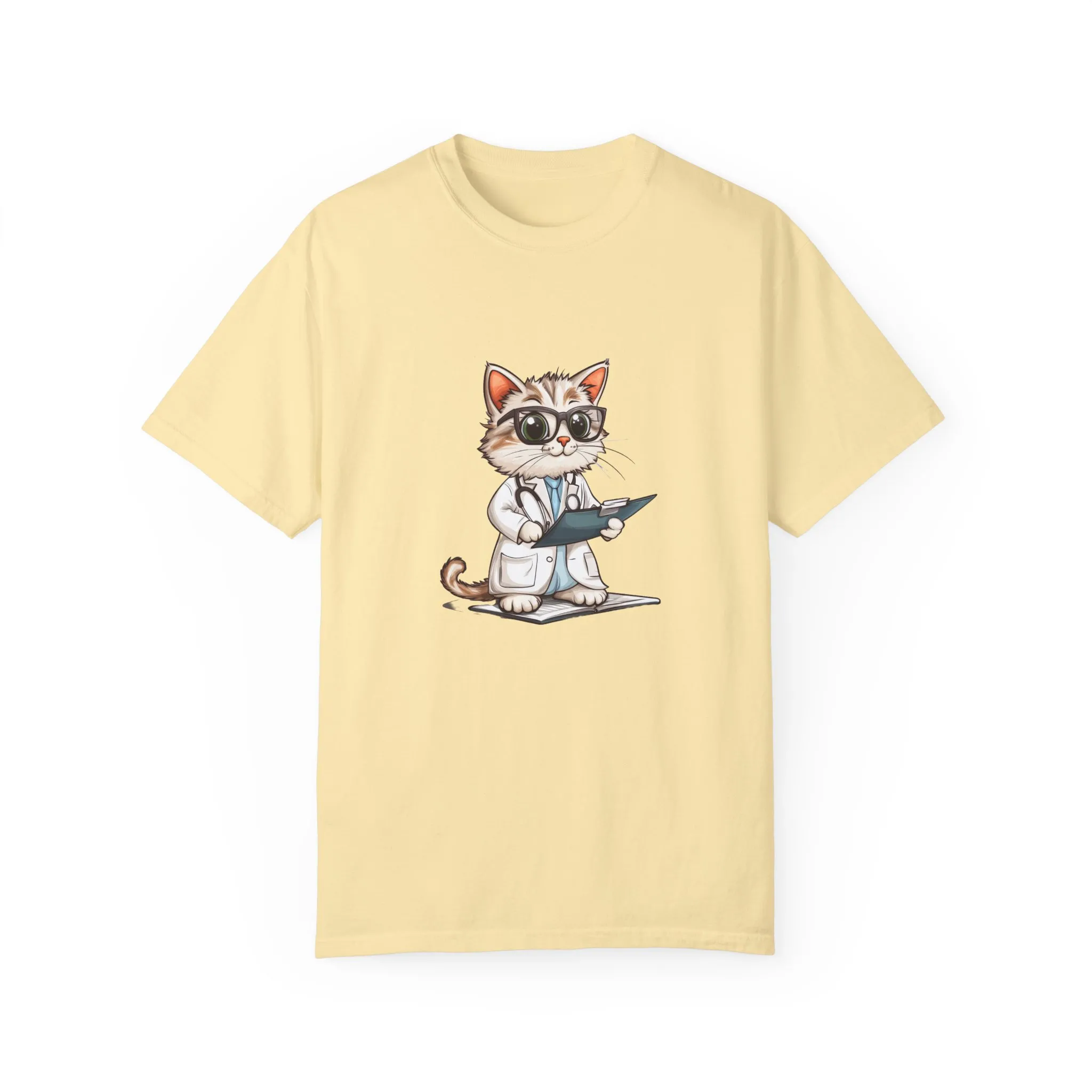 Funny Cat Doctor Unisex Garment-Dyed T-Shirt - Image 18
