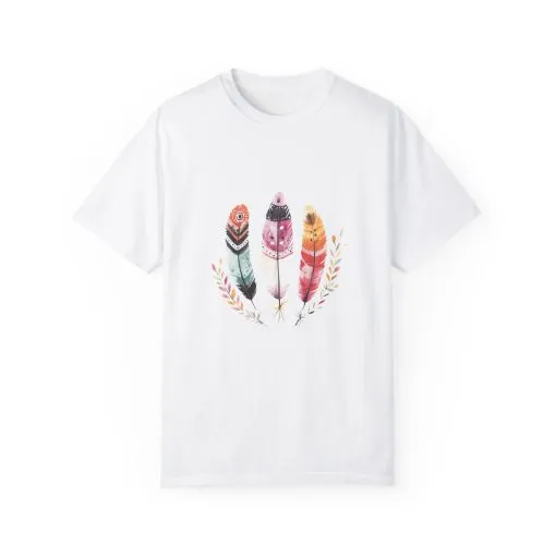 Boho Feather Graphic Unisex T-Shirt - Perfect for Nature Lovers & Casual Outfits - Image 2